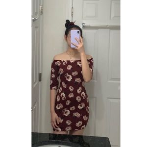 Charlotte Russe Floral Off-Shoulder Bodycon Dress